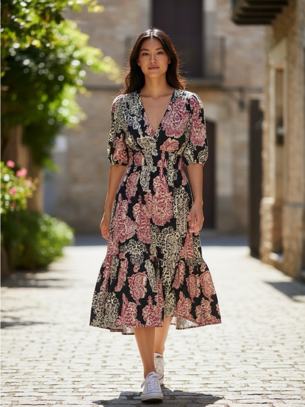 Floral V-Neck Maxi Dress